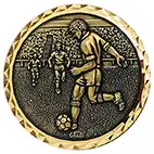 Gold Striker football medal 87mm