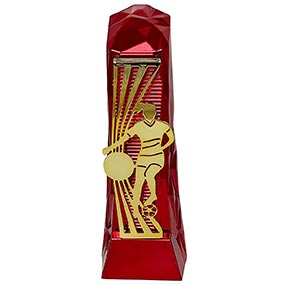 Female Red Gold Henge Football Trophy 23cm