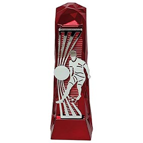 Male Red Silver Henge Football Trophy 23cm