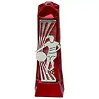 Female Red Silver Henge Football Trophy 23cm