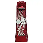 Male Red Silver Henge Football Trophy 23cm