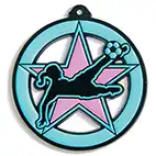 Girls Glow Football Medal 55mm
