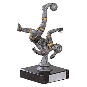 Antique Silver Female Footballer 16cm