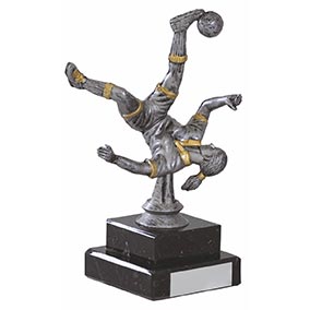 Antique Silver Female Footballer 18cm