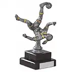 Antique Silver Female Footballer 18cm