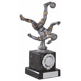 Antique Silver Female Footballer 21cm
