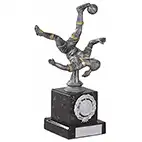 Antique Silver Female Footballer 21cm