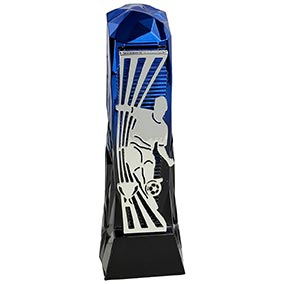 Male Blue Silver Henge Football Trophy 23cm