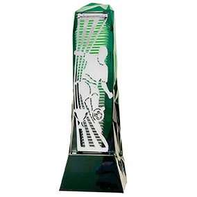 Male Green Silver Henge Football Trophy 23cm