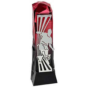 Male Red Silver Henge Football Trophy 23cm