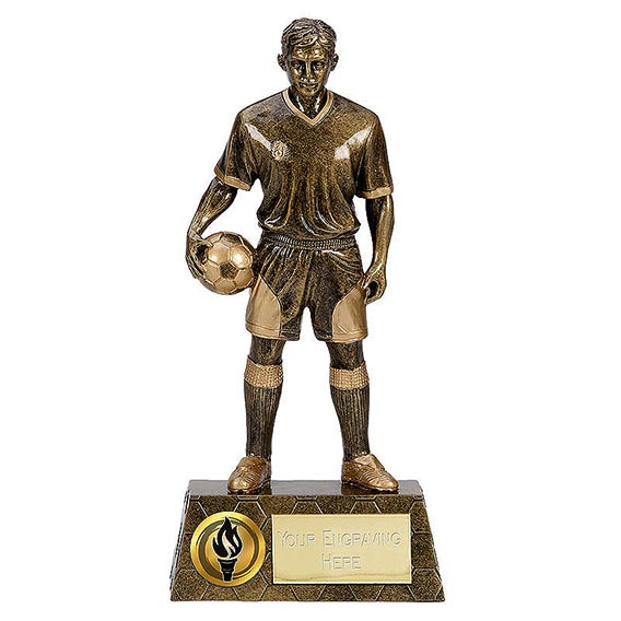 Antique Gold Trophy Footballer 24cm
