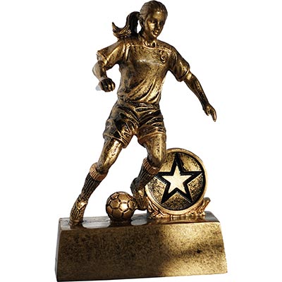Female Football Figure Gold 125mm