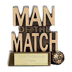 Antique Gold Block Man of the Match Award