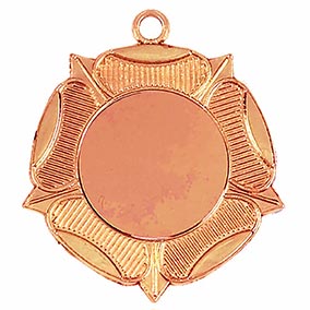 Bronze Tudor Rose Medal 50mm With Ribbon