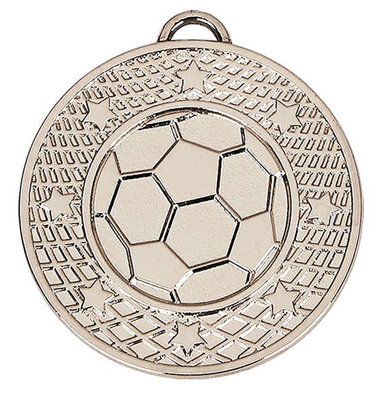 Silver Target Football Medal 50mm