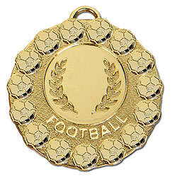 Gold  Fiesta Football Medal 50mm