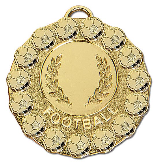 Gold  Fiesta Football Medal 50mm