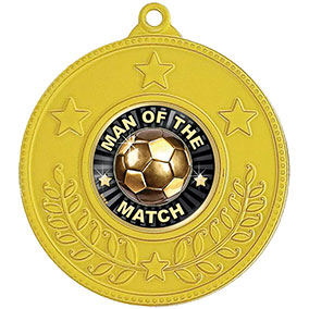 Yellow Laurel Man Of The Match Medal 50mm