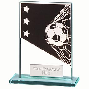 Mustang Black Glass Football Plaque 80mm