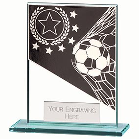Mustang Black Glass Football Plaque 110mm