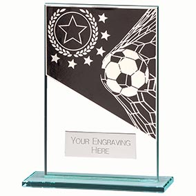 Mustang Black Glass Football Plaque 125mm