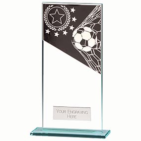 Mustang Black Glass Football Plaque 180mm