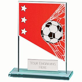 Mustang Red Glass Football Plaque 80mm