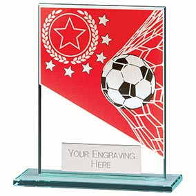 Mustang Red Glass Football Plaque 110mm