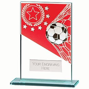 Mustang Red Glass Football Plaque 125mm