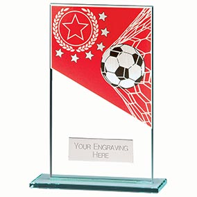 Mustang Red Glass Football Plaque 140mm