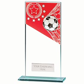 Mustang Red Glass Football Plaque 180mm