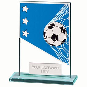 Mustang Blue Glass Football Plaque 80mm
