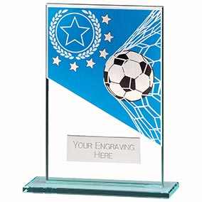 Mustang Blue Glass Football Plaque 125mm