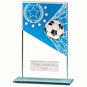 Mustang Blue Glass Football Plaque 140mm