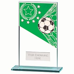 Mustang Green Glass Football Plaque 140mm