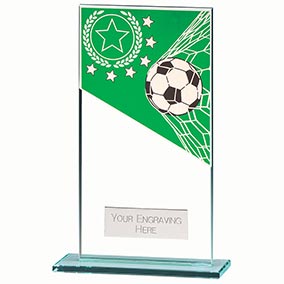 Mustang Green Glass Football Plaque 160mm