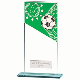 Mustang Green Glass Football Plaque 180mm