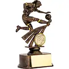 Antique Bronze Female Footballer 18cm