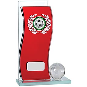 Red Glass Football Laurel 145mm