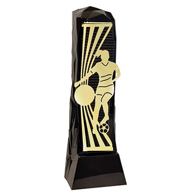 Female Black Gold Henge Football Trophy 23cm