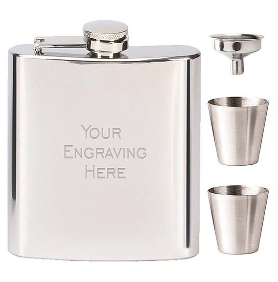 Stainless Steel Vision Mirror Polish 6oz Flask 6oz