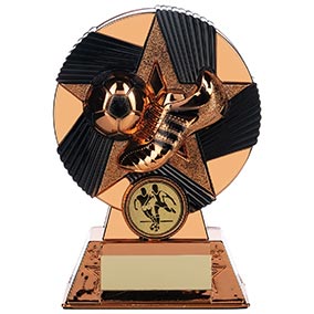 Bronze Nova Atlas Boot Ball Trophy 14cm