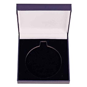 Leatherette 50mm Medal Box Blue 85x85mm