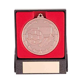 Starboot Economy Football Medal & Box Bronze 50mm