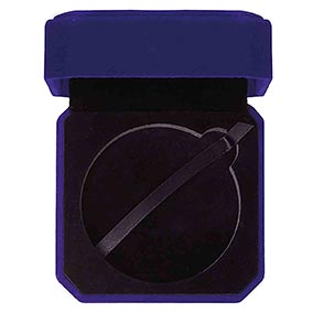 Velour 70mm Medal Box Blue 90x90mm