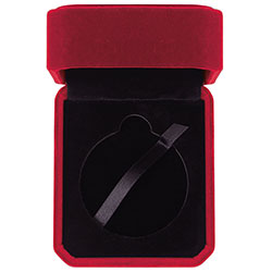 Velour 50mm Medal Box Burgundy 80x70mm