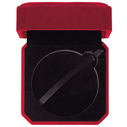 Velour70mm  Medal Box Burgundy 90x90mm