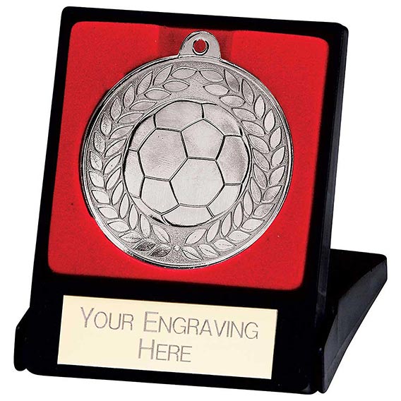 50mm Aviator Football Medal in Case Silver