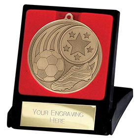 55mm Iconic Football Medal in Case Gold