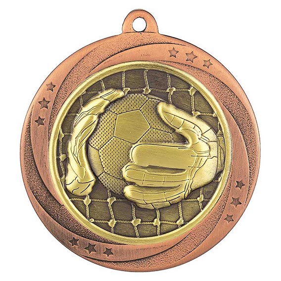 Bronze Super Star Goalkeeper Medal 60mm